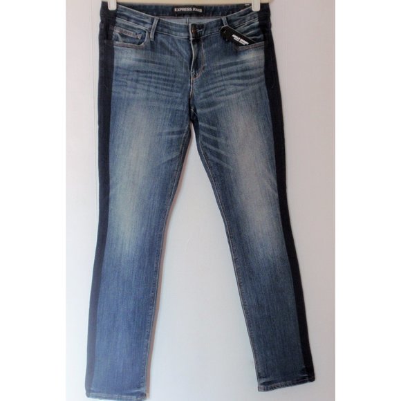 Express Denim - NWT EXPRESS STELLA BLUE TUXEDO LOW RISE SKINNY ANKLE JEANS 12R